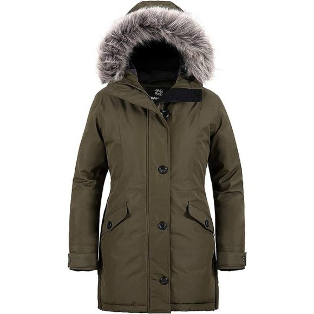 Women's Winter Hooded Coat Waterproof Warm Long Puffer Jacket Parka